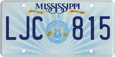 MS license plate LJC815