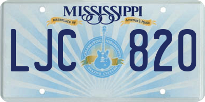 MS license plate LJC820