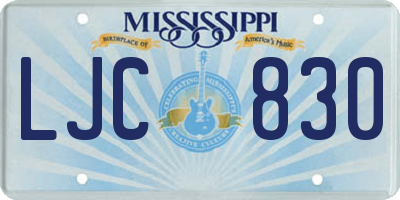 MS license plate LJC830