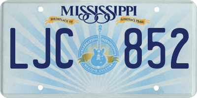 MS license plate LJC852