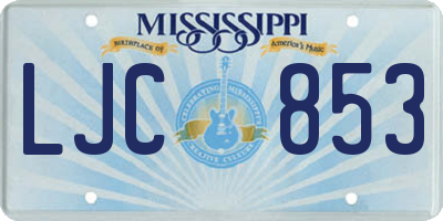 MS license plate LJC853
