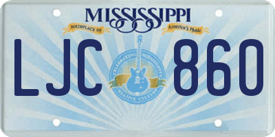 MS license plate LJC860