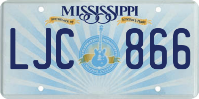 MS license plate LJC866