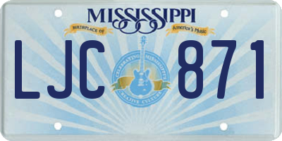 MS license plate LJC871