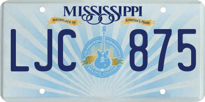 MS license plate LJC875