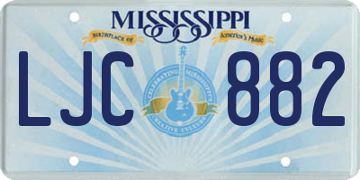 MS license plate LJC882