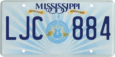 MS license plate LJC884