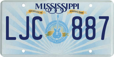 MS license plate LJC887