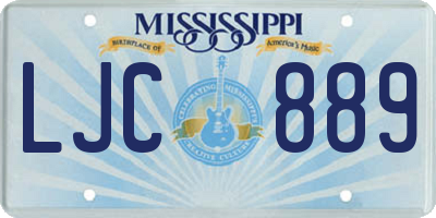 MS license plate LJC889