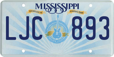 MS license plate LJC893