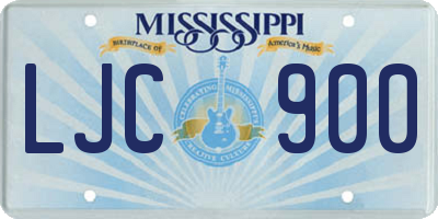 MS license plate LJC900