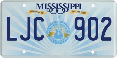 MS license plate LJC902