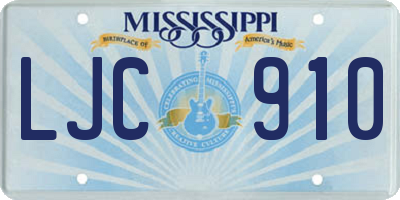 MS license plate LJC910