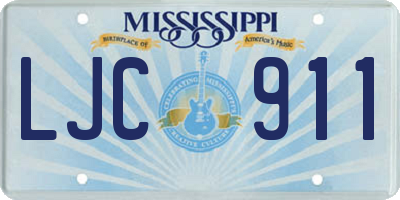 MS license plate LJC911