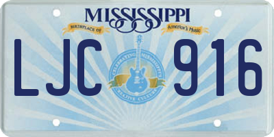 MS license plate LJC916