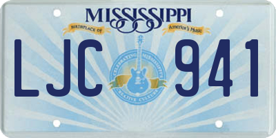 MS license plate LJC941