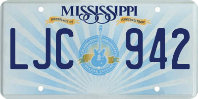 MS license plate LJC942