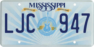 MS license plate LJC947