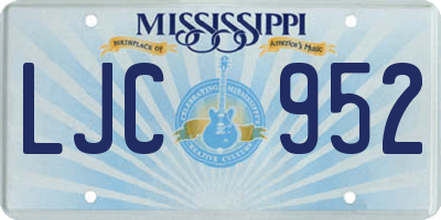 MS license plate LJC952