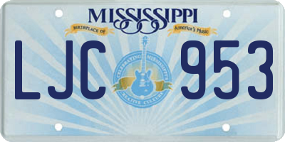 MS license plate LJC953