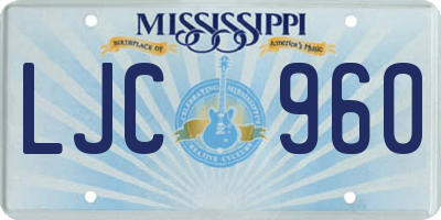 MS license plate LJC960