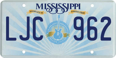 MS license plate LJC962