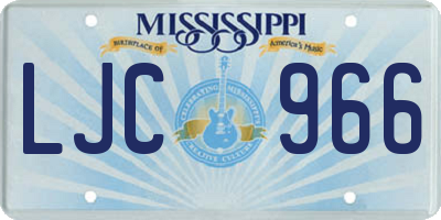 MS license plate LJC966