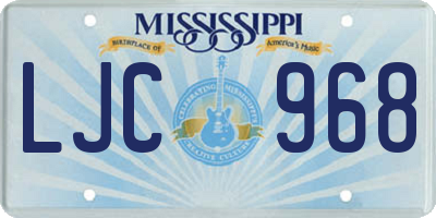 MS license plate LJC968