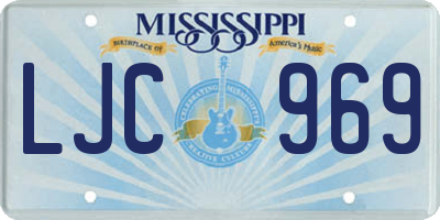 MS license plate LJC969