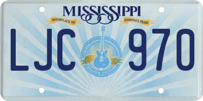MS license plate LJC970