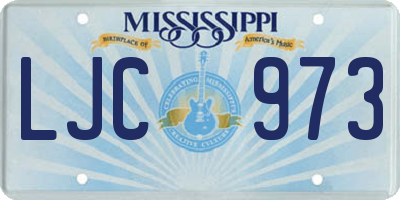 MS license plate LJC973
