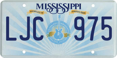 MS license plate LJC975