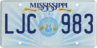 MS license plate LJC983