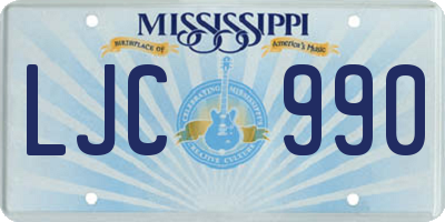 MS license plate LJC990
