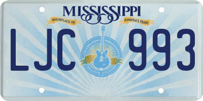 MS license plate LJC993