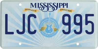 MS license plate LJC995