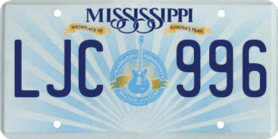 MS license plate LJC996