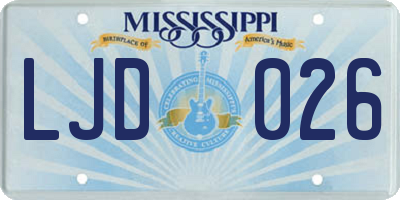 MS license plate LJD026