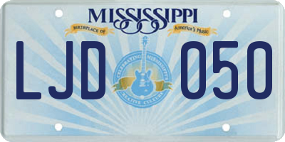 MS license plate LJD050