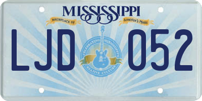 MS license plate LJD052