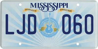 MS license plate LJD060
