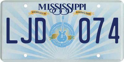 MS license plate LJD074