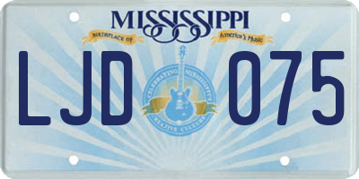 MS license plate LJD075