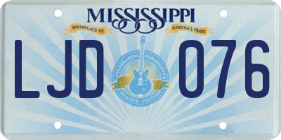 MS license plate LJD076