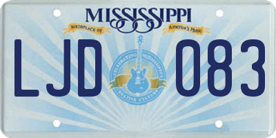 MS license plate LJD083