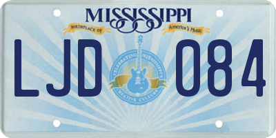 MS license plate LJD084