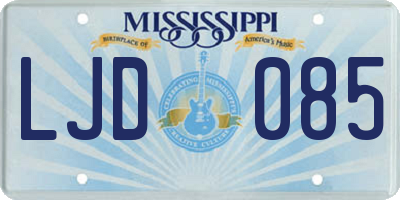 MS license plate LJD085