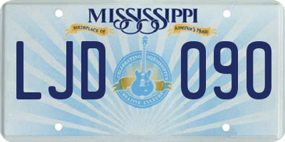MS license plate LJD090
