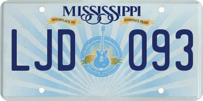 MS license plate LJD093