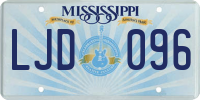 MS license plate LJD096